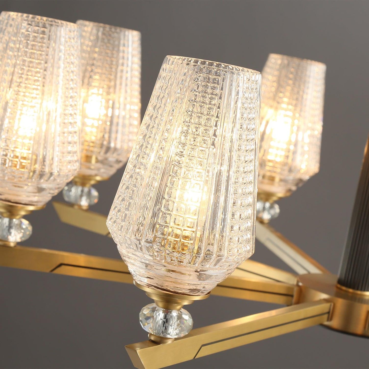 Orrefors Brass Chandelier - YIOSI