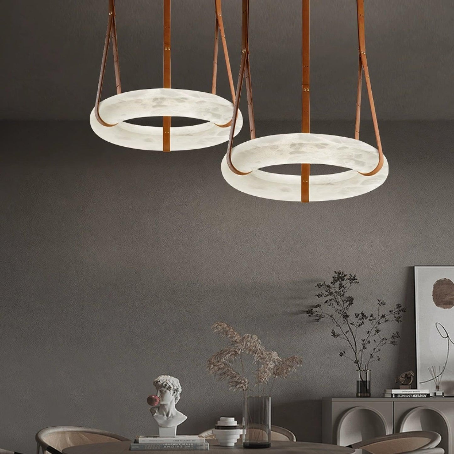 Vakkerlight Oslo Pendant Light B Alabaster Ring Ceiling Fixture