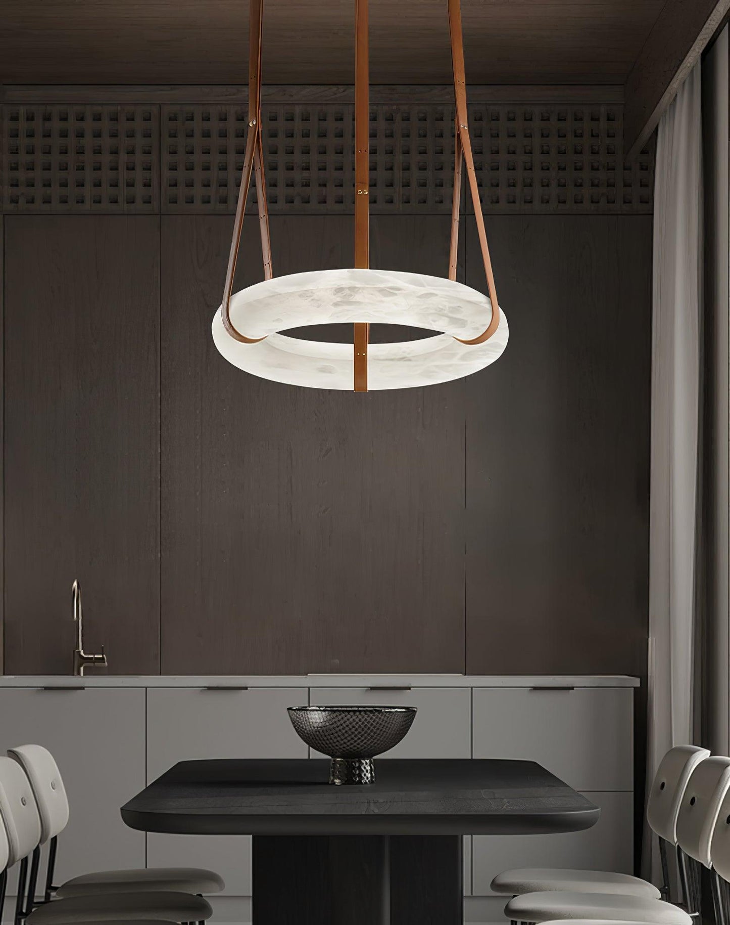Vakkerlight Oslo Pendant Light B Alabaster Ring Ceiling Fixture