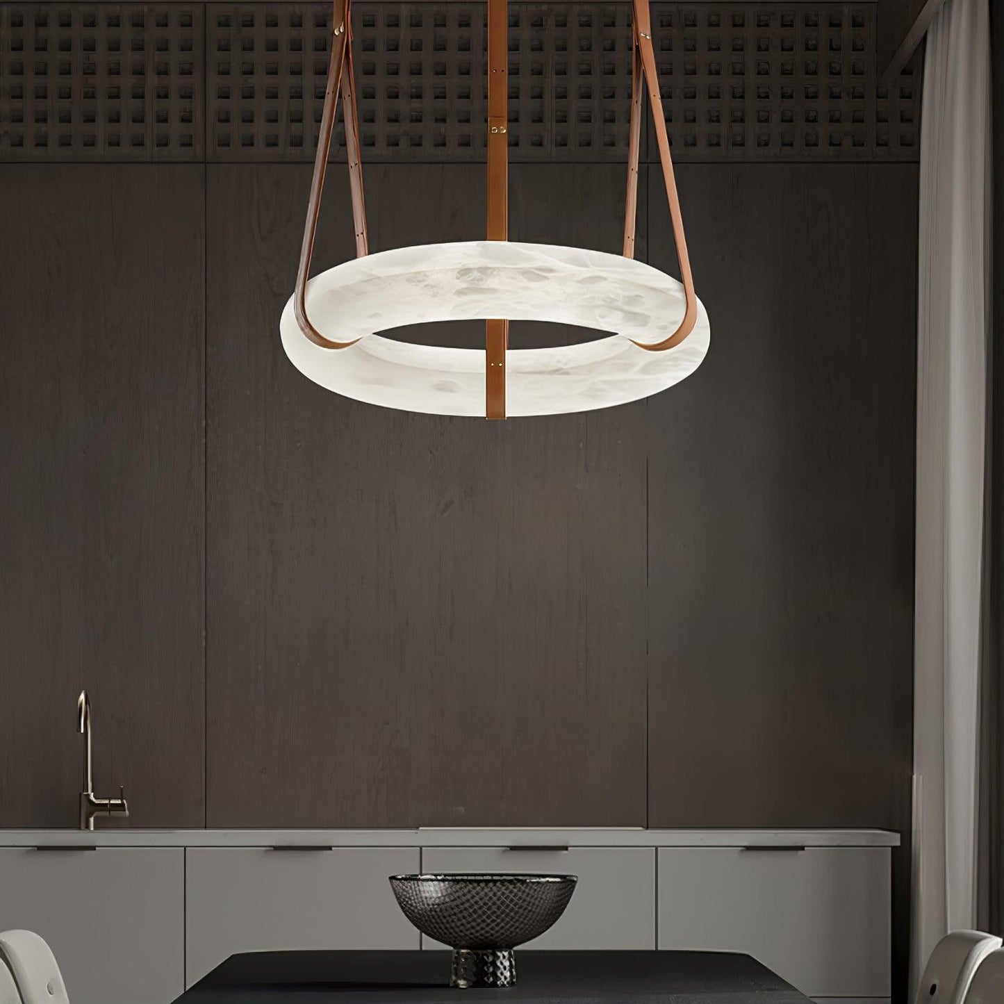 Vakkerlight Oslo Pendant Light B Alabaster Ring Ceiling Fixture