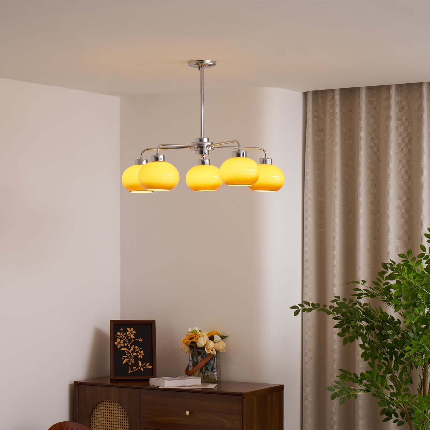 Oval Persimmon Chandelier - YIOSI