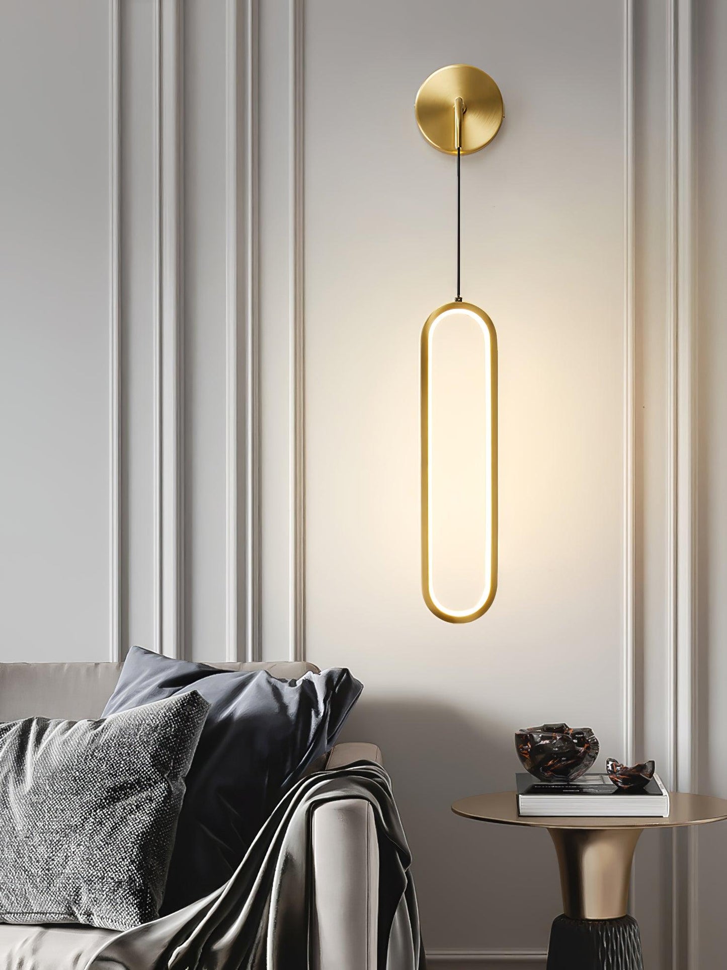 Oval LED Brass Wall Lamp - YIOSI