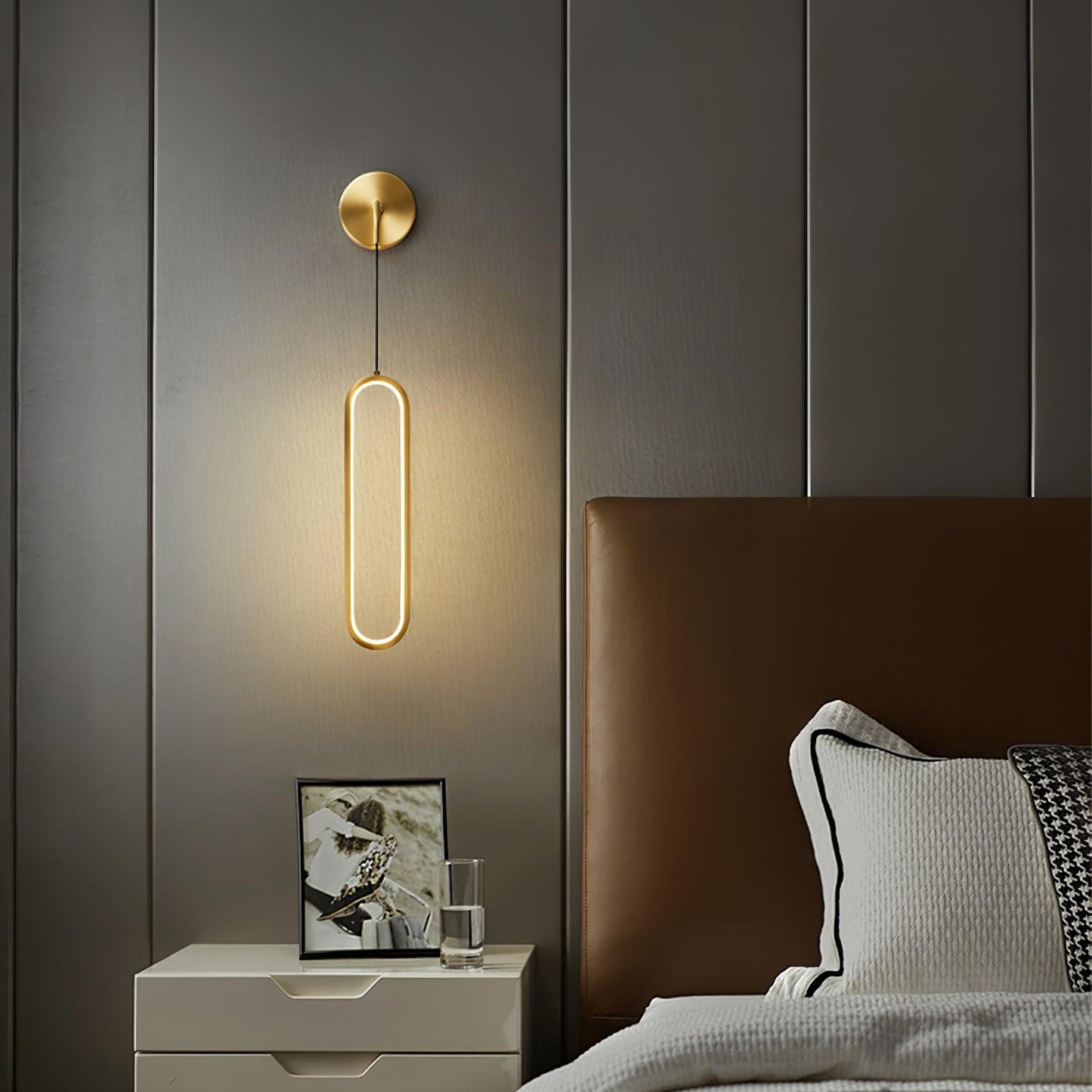 Oval LED Brass Wall Lamp - YIOSI