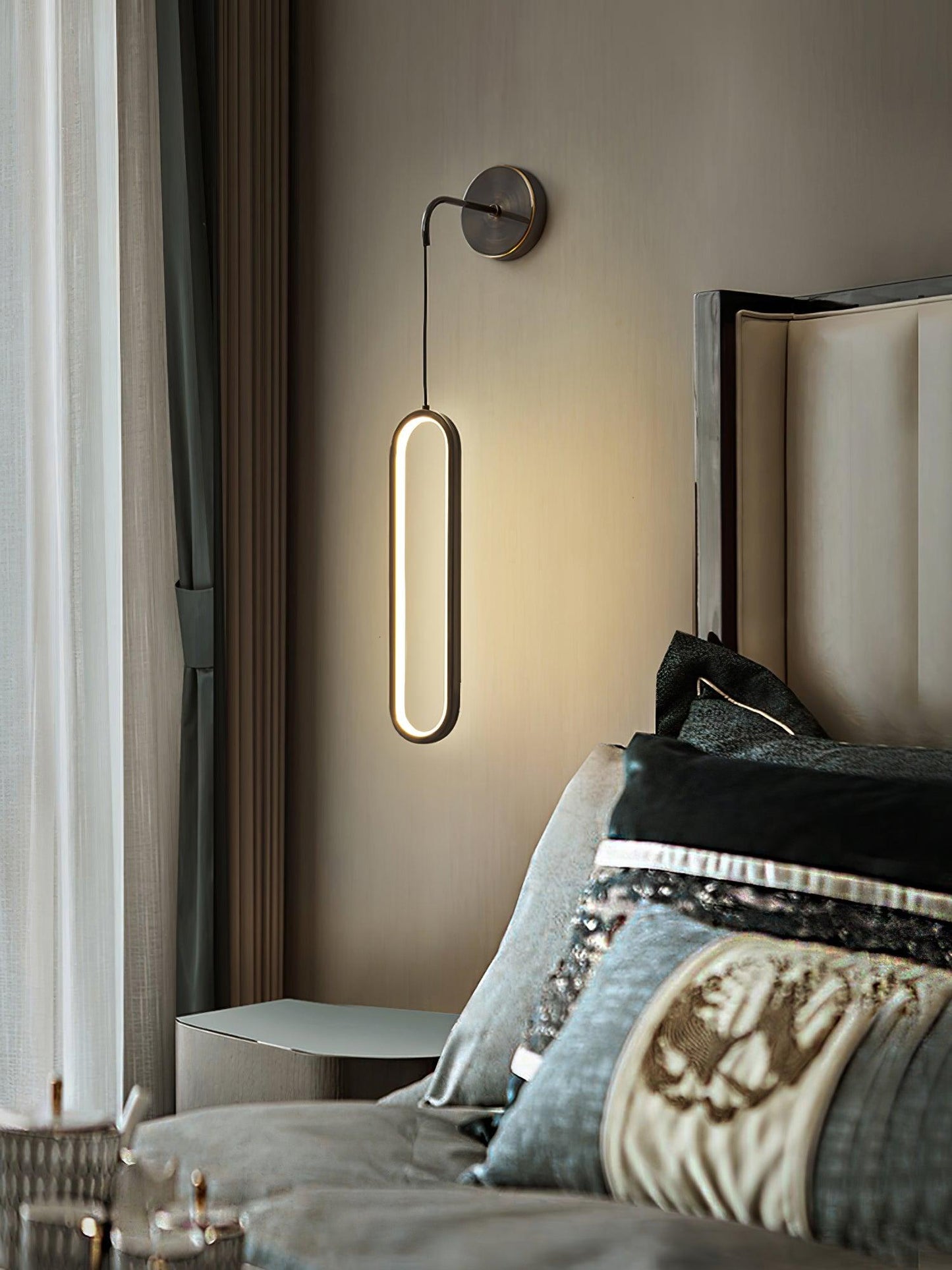 Oval LED Brass Wall Lamp - YIOSI