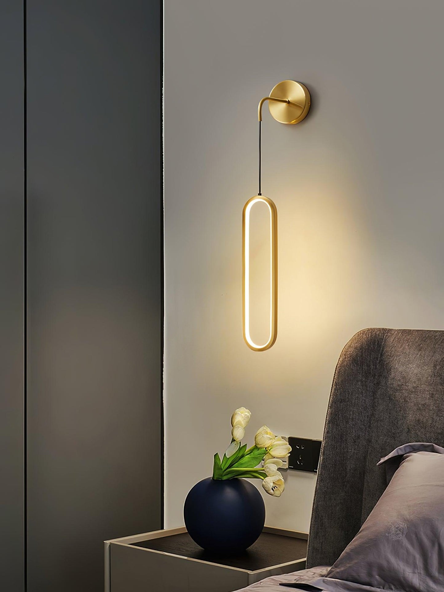 Oval LED Brass Wall Lamp - YIOSI