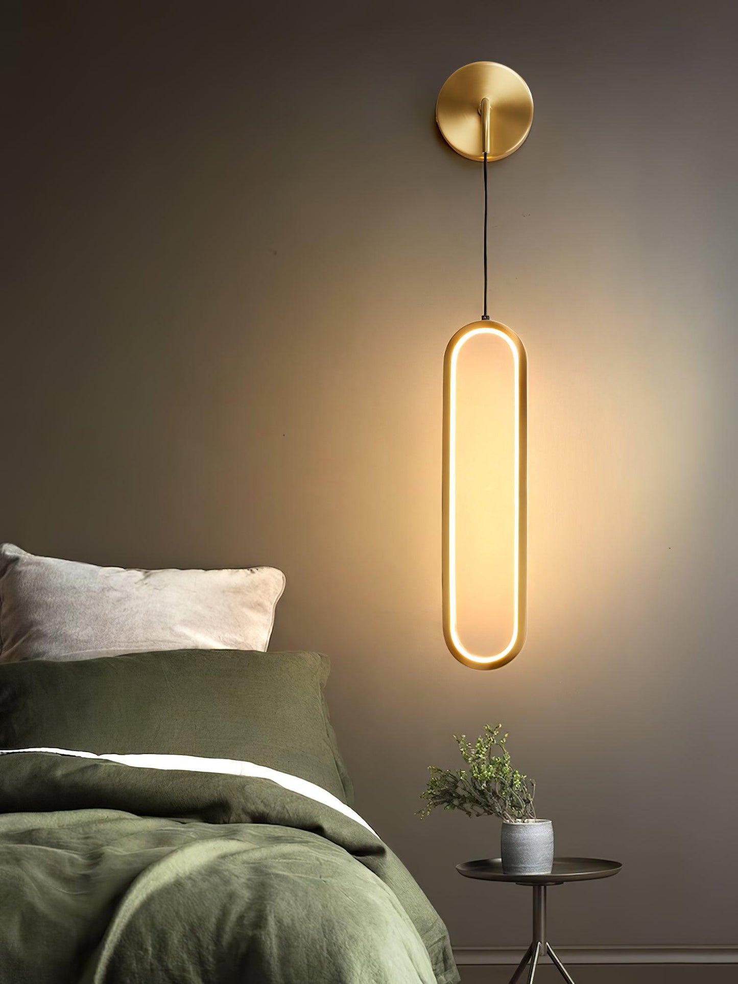 Oval LED Brass Wall Lamp - YIOSI