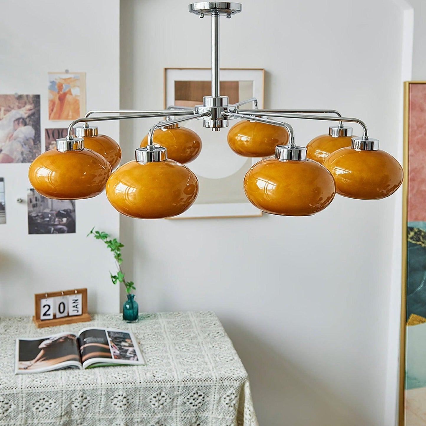 Oval Persimmon Chandelier - YIOSI