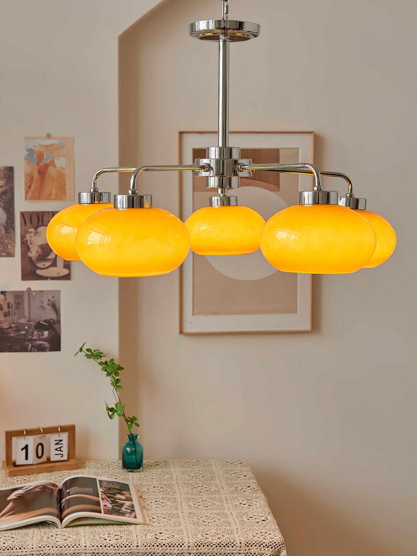 Oval Persimmon Chandelier - YIOSI