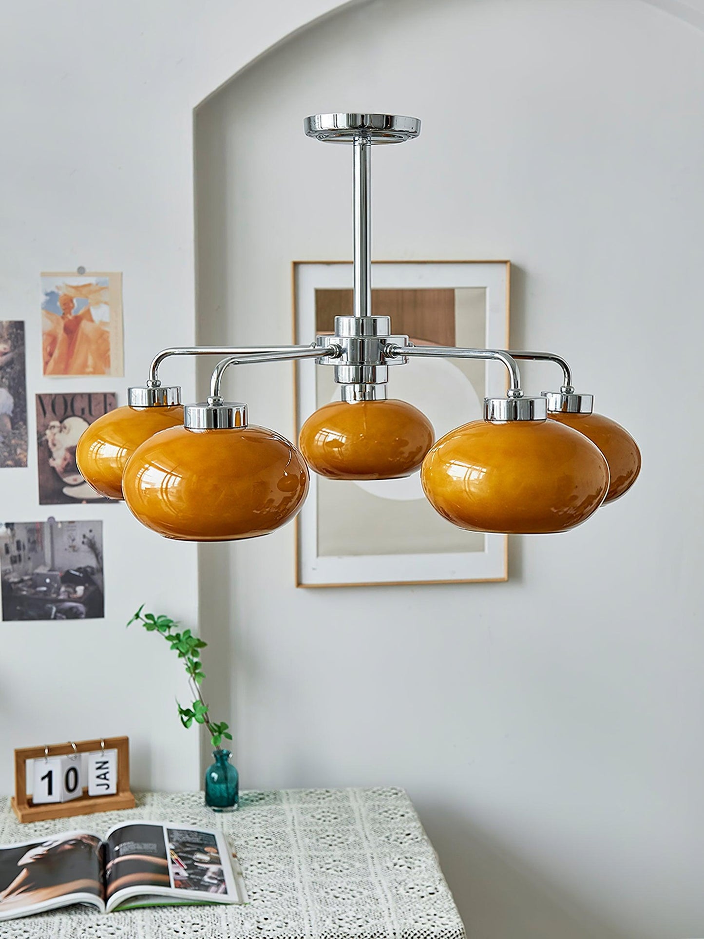 Oval Persimmon Chandelier - YIOSI