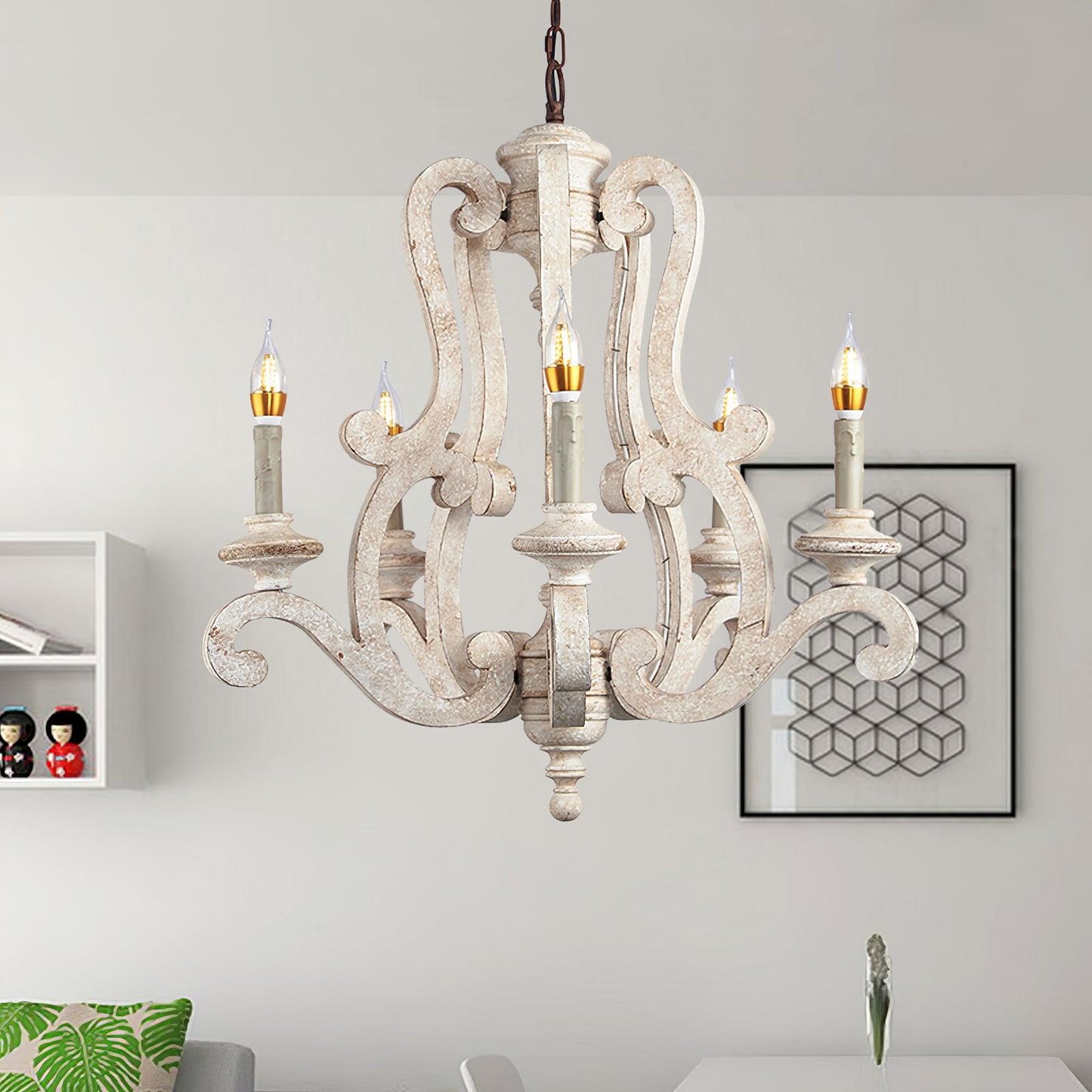 Parrotuncle Wooden Candle Chandelier - YIOSI