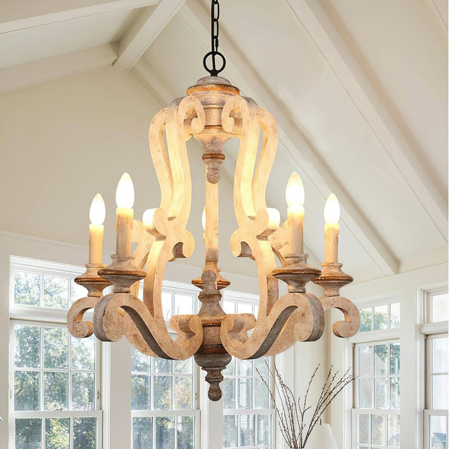 Parrotuncle Wooden Candle Chandelier - YIOSI