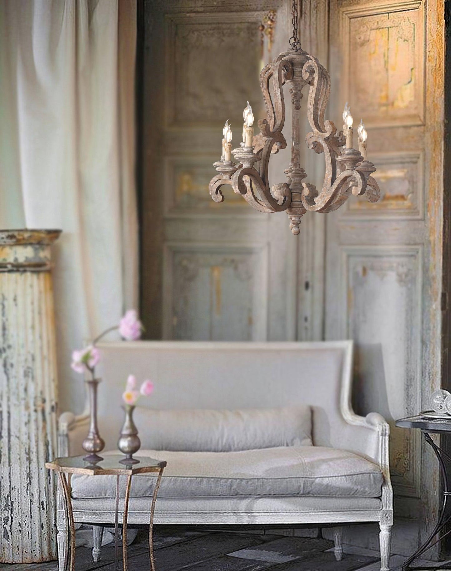 Parrotuncle Wooden Candle Chandelier - YIOSI