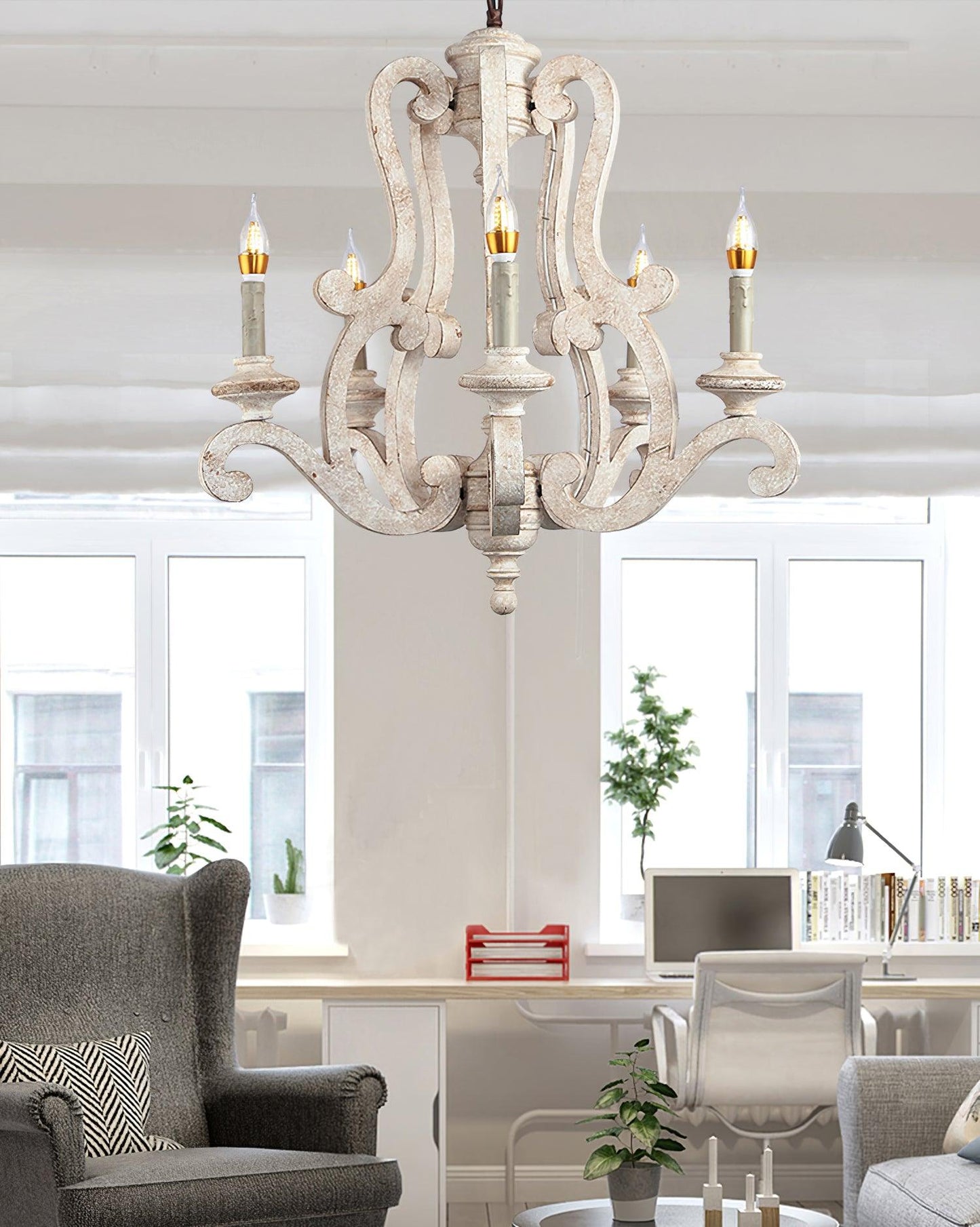 Parrotuncle Wooden Candle Chandelier - YIOSI