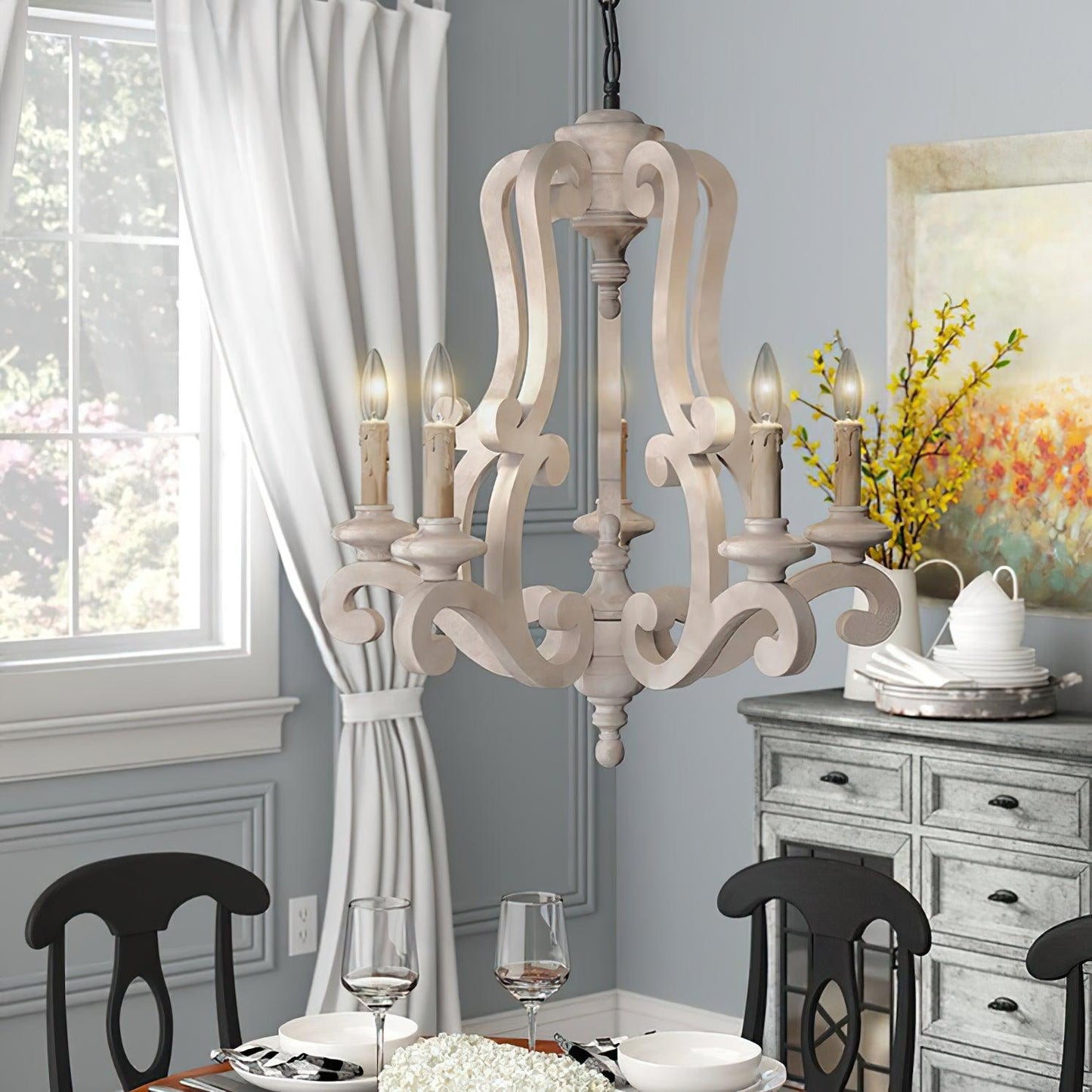 Parrotuncle Wooden Candle Chandelier - YIOSI