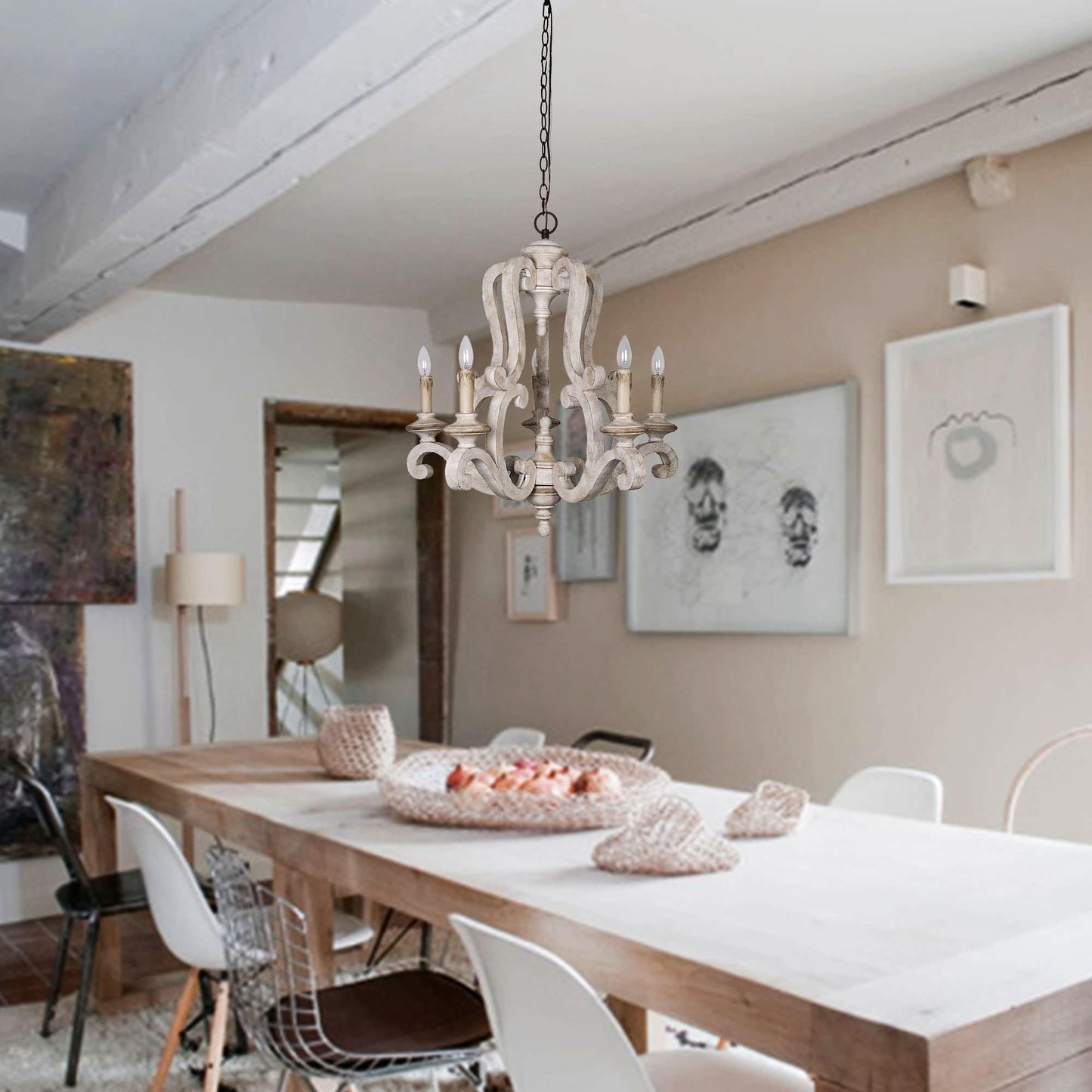 Parrotuncle Wooden Candle Chandelier - YIOSI