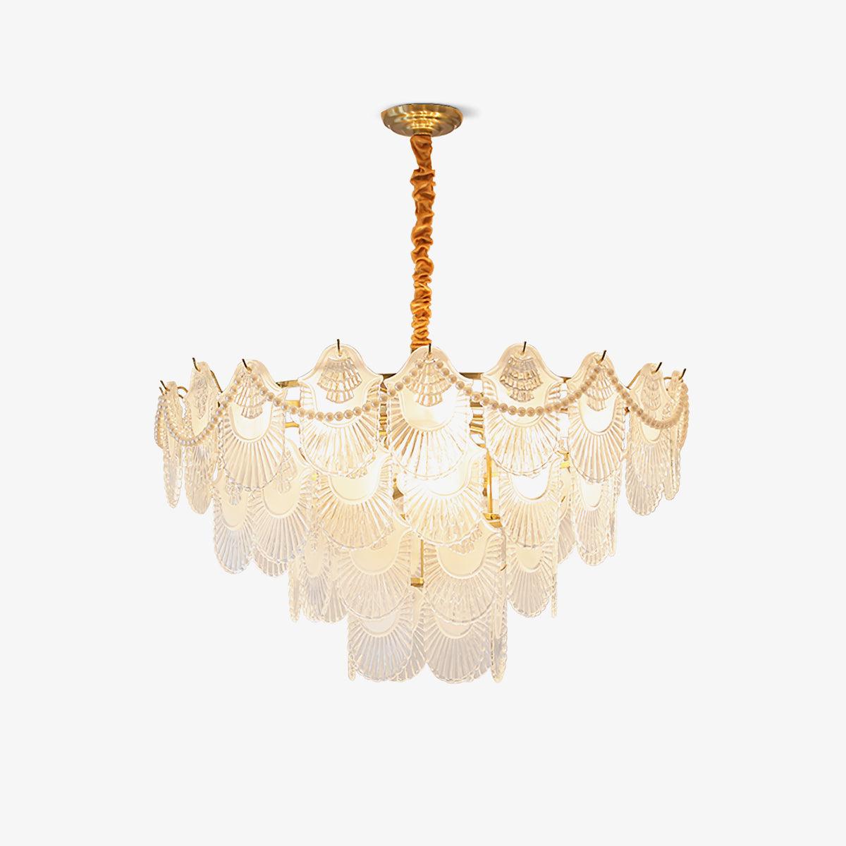 Pearl Glass Shell Chandelier - YIOSI