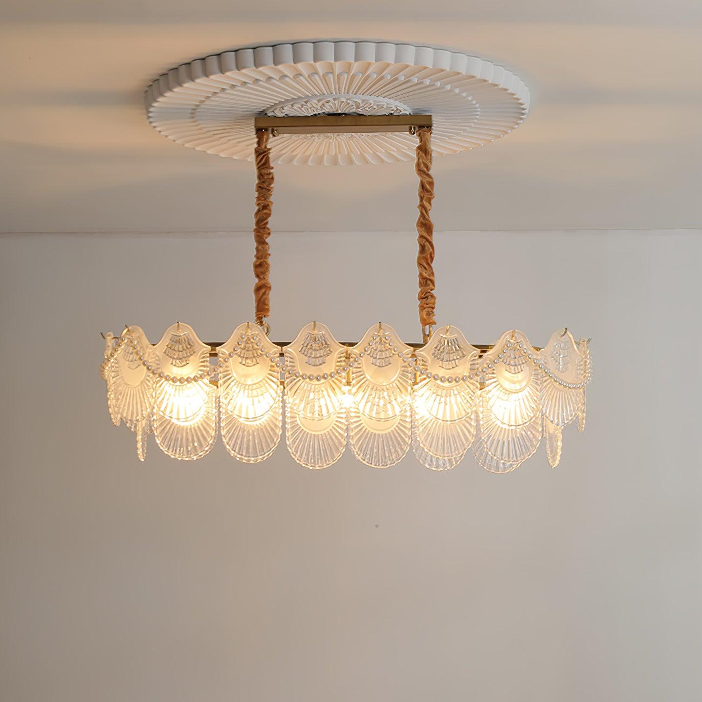 Pearl Glass Shell Chandelier - YIOSI