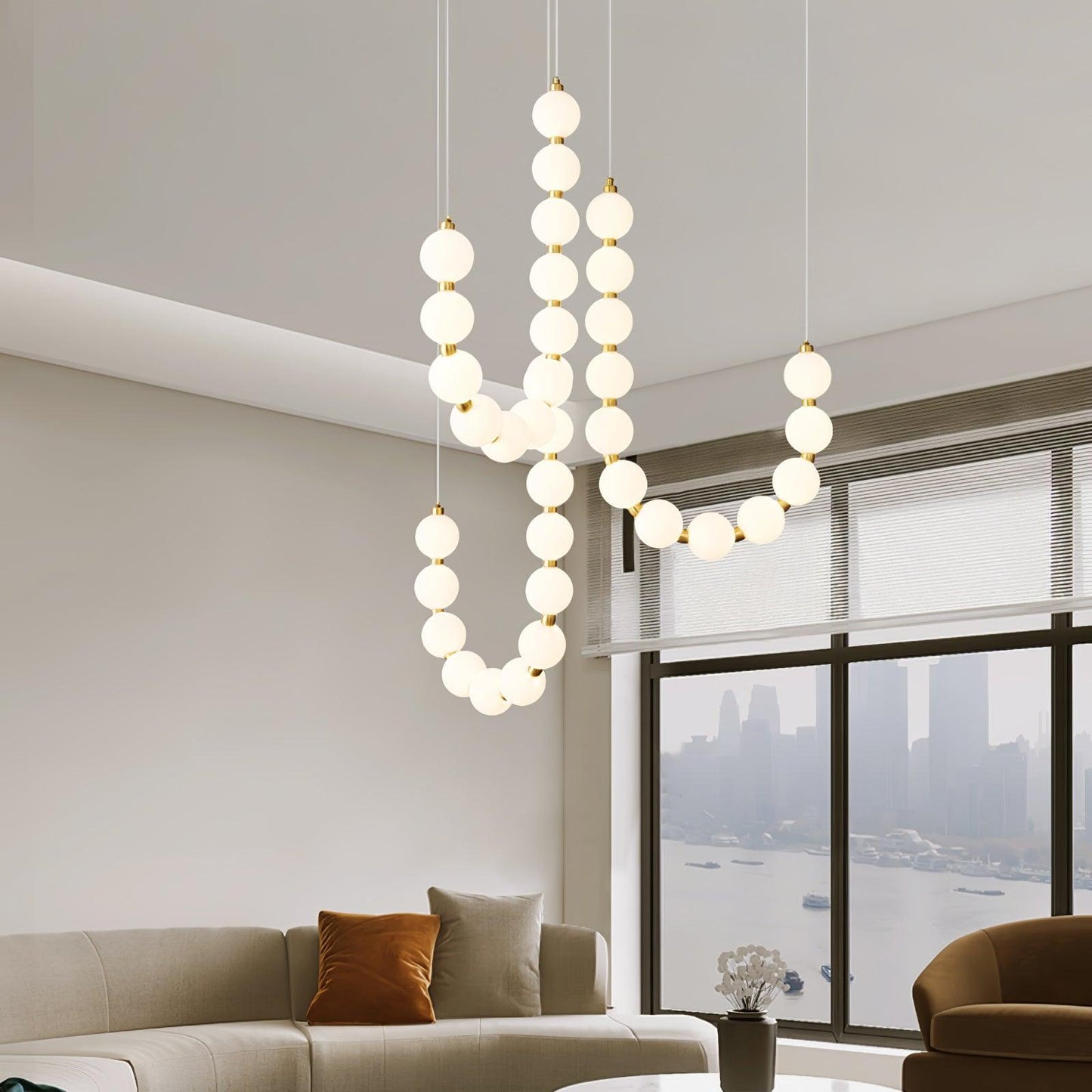 Acrylic Pearl Necklace Chandelier - YIOSI