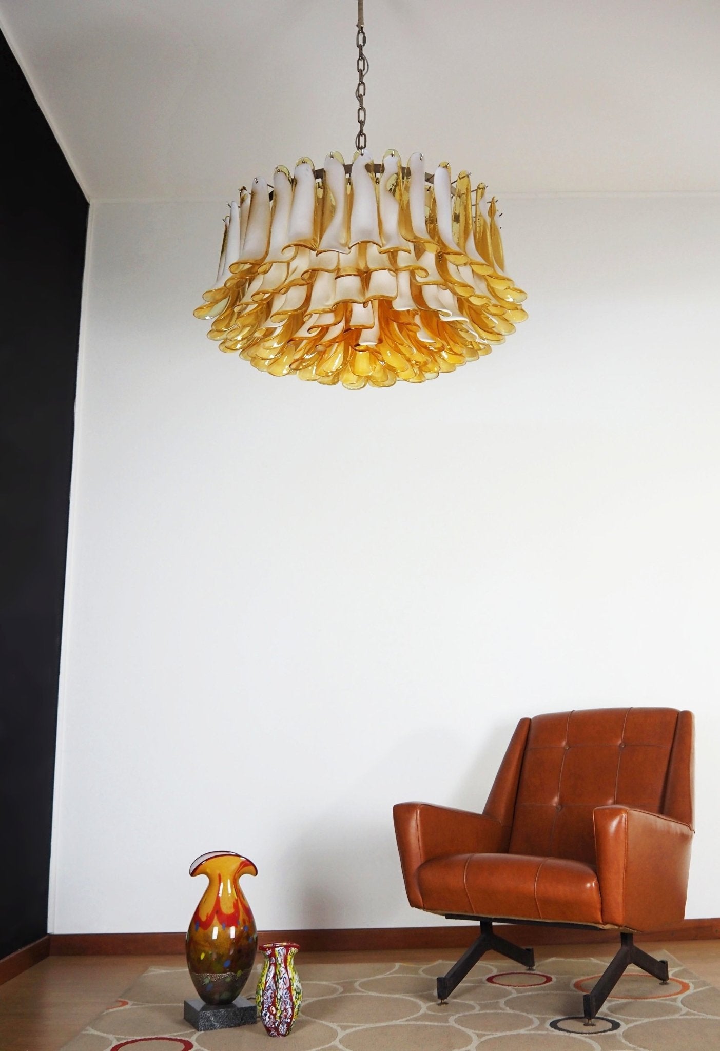 Petal Amber Murano Glass Chandelier - YIOSI