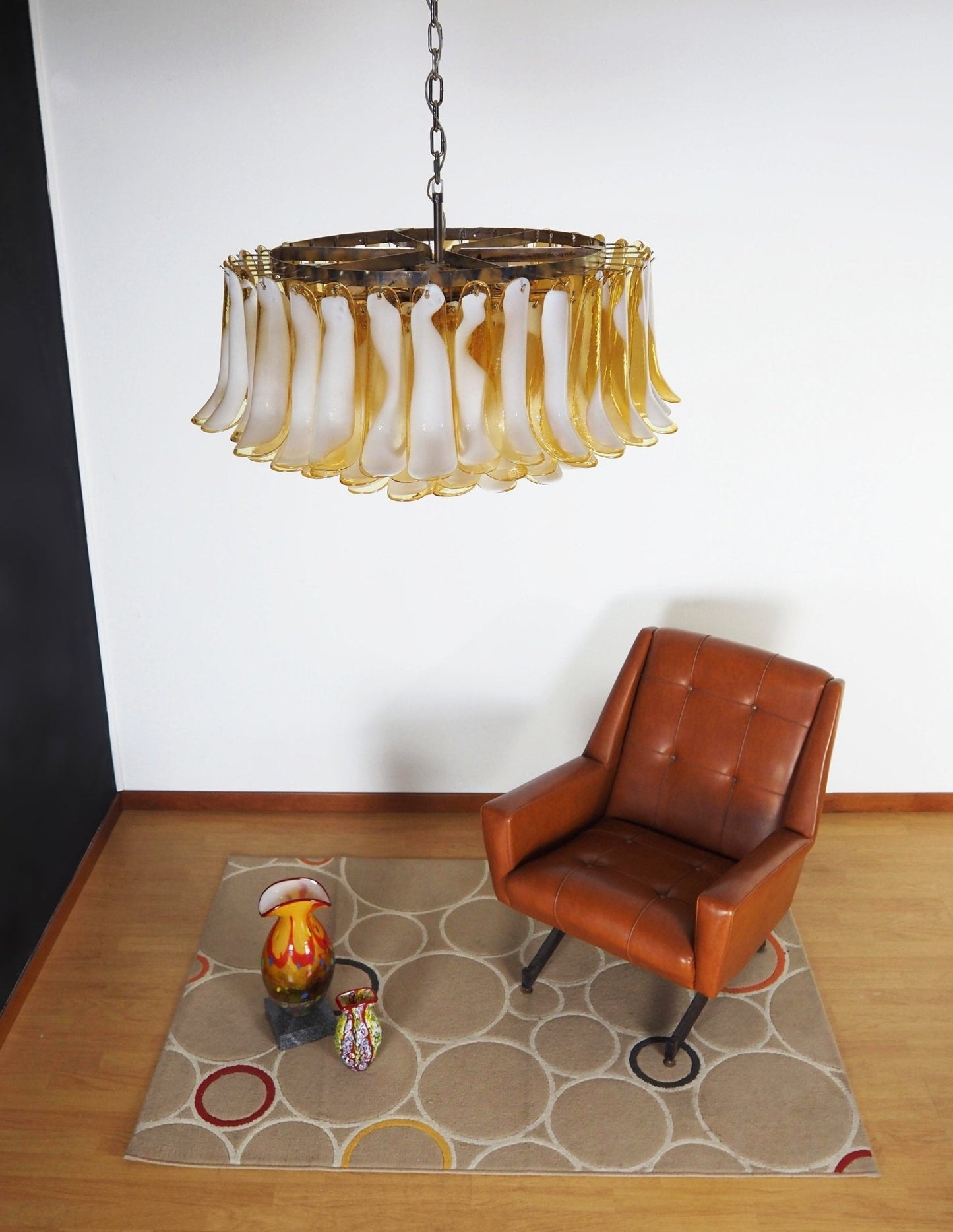Petal Amber Murano Glass Chandelier - YIOSI