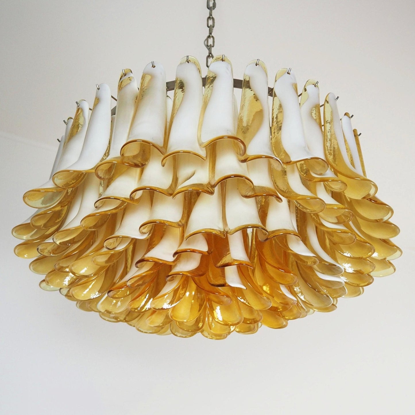 Petal Amber Murano Glass Chandelier - YIOSI