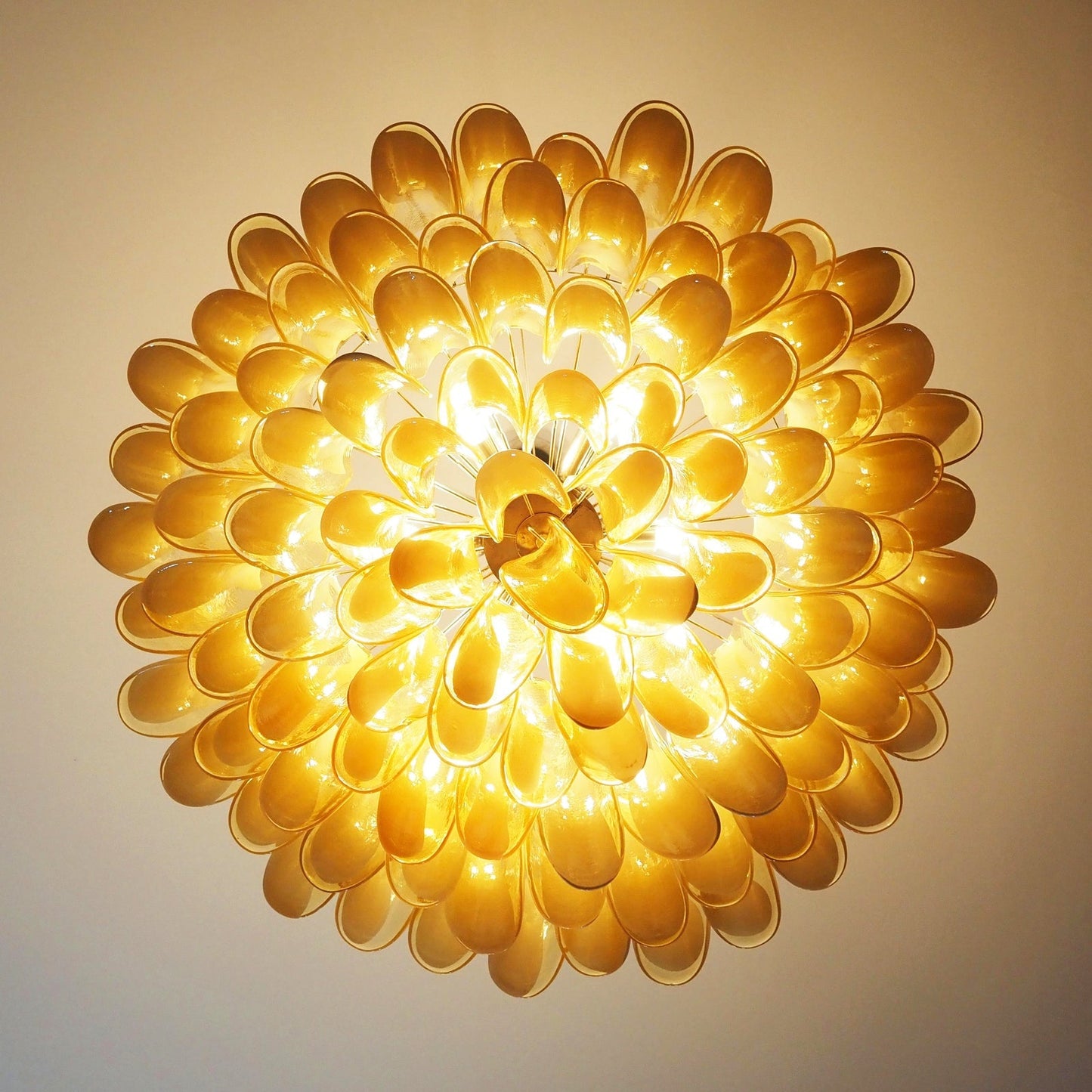 Petal Amber Murano Glass Chandelier - YIOSI