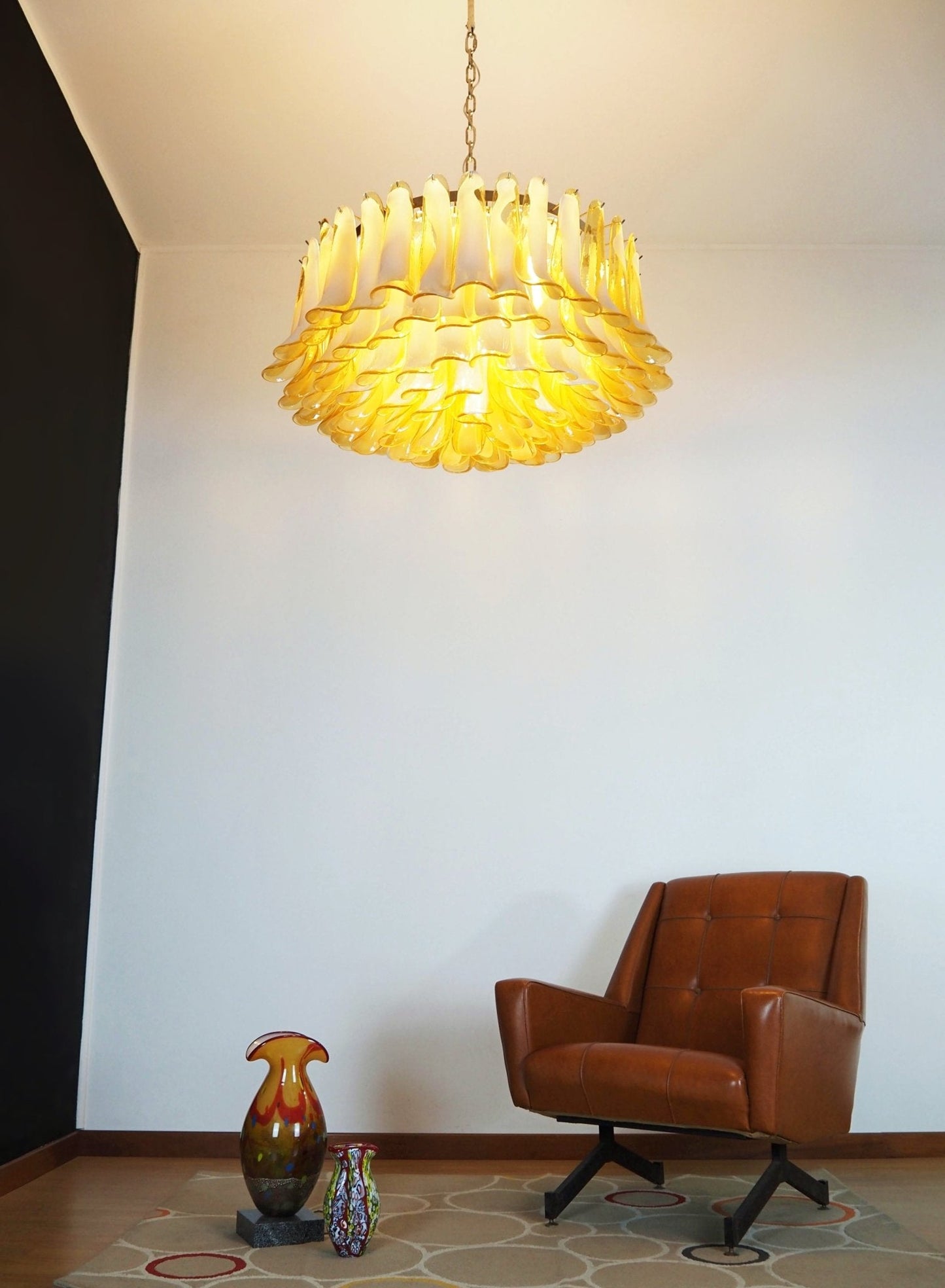 Petal Amber Murano Glass Chandelier - YIOSI
