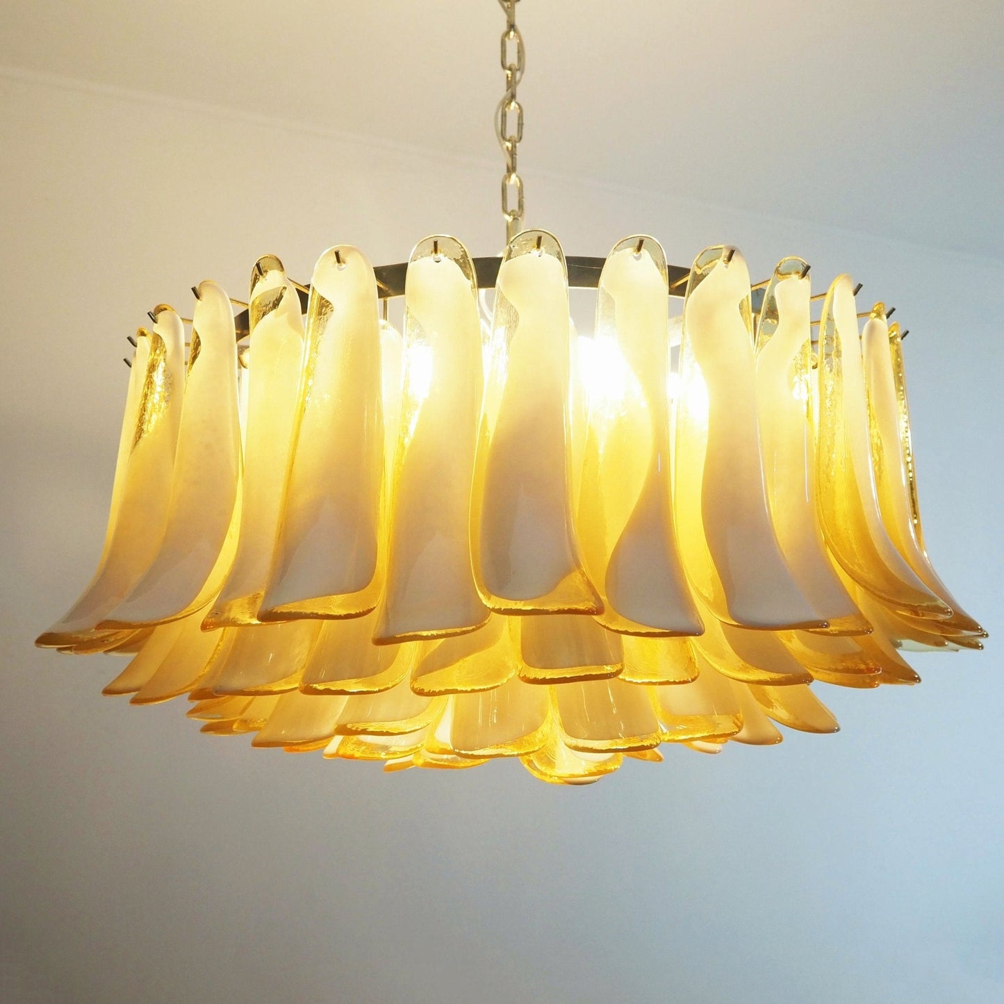 Petal Amber Murano Glass Chandelier - YIOSI