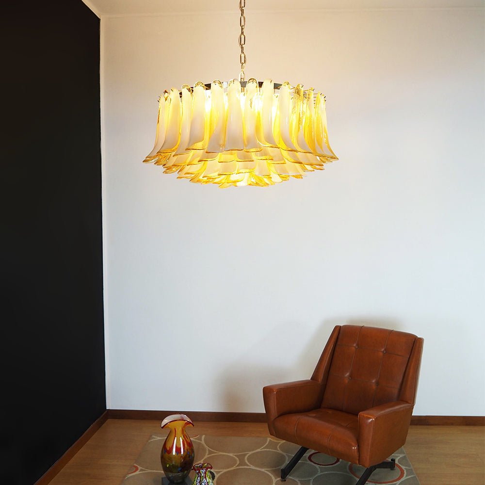 Petal Amber Murano Glass Chandelier - YIOSI