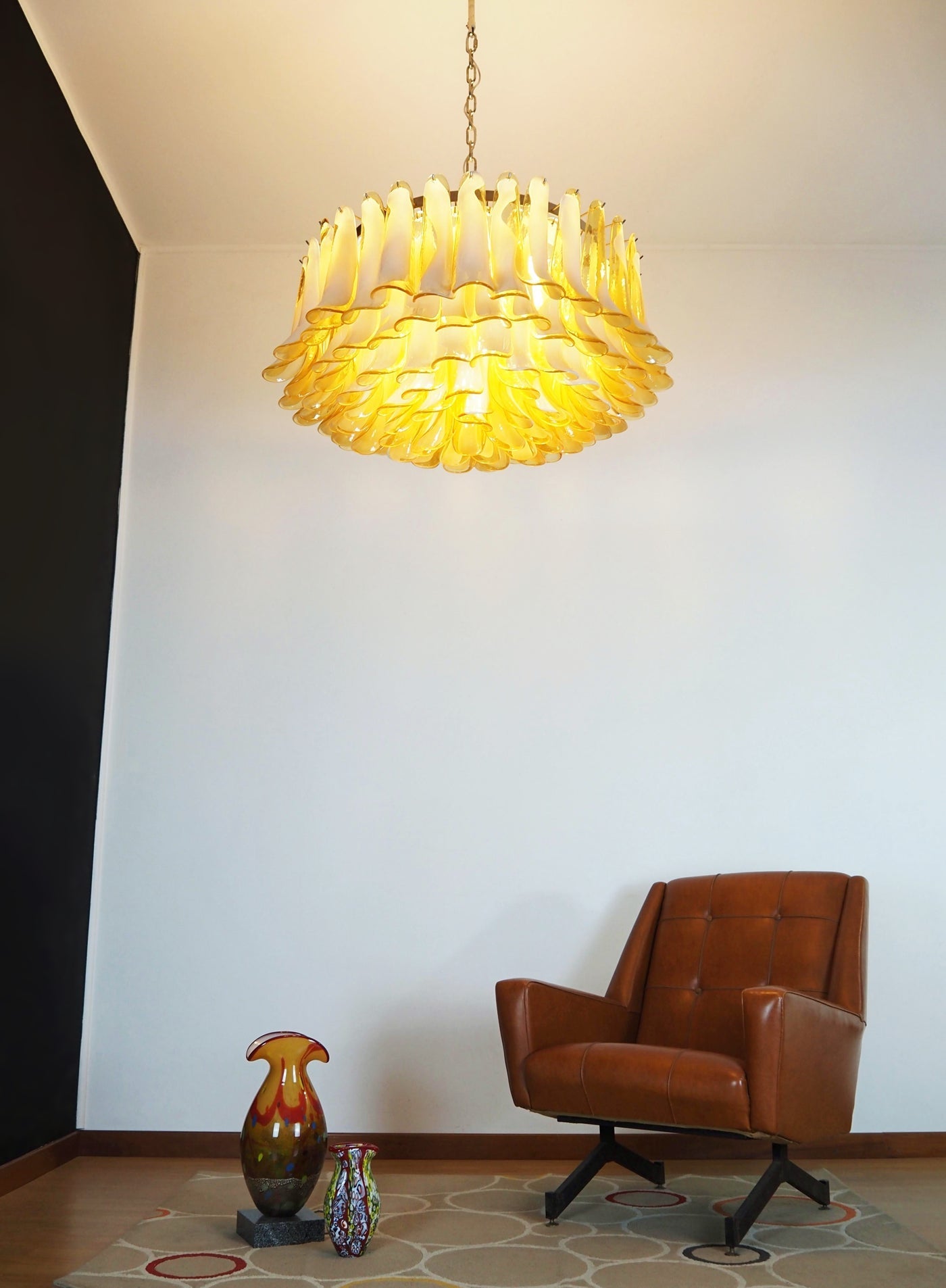 Petal Amber Murano Glass Chandelier - YIOSI