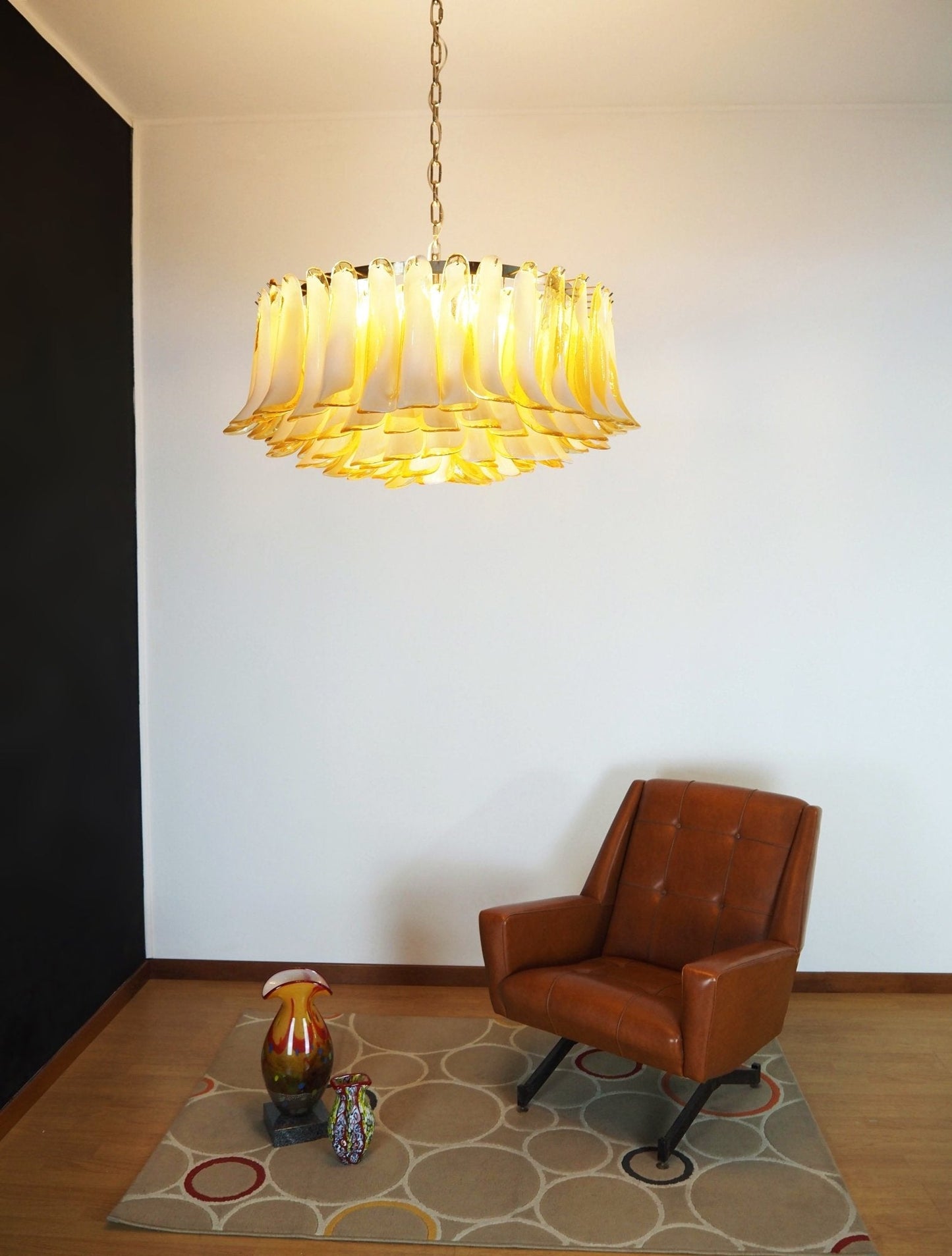 Petal Amber Murano Glass Chandelier - YIOSI