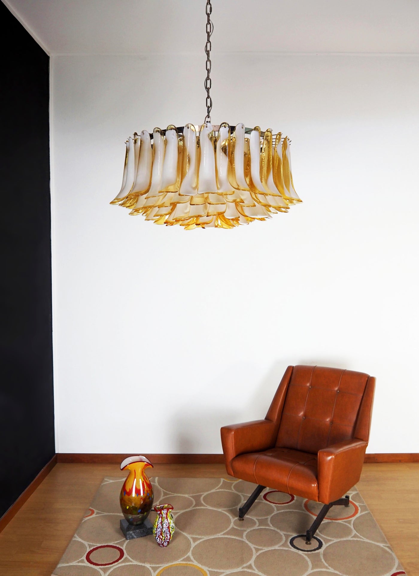 Petal Amber Murano Glass Chandelier - YIOSI