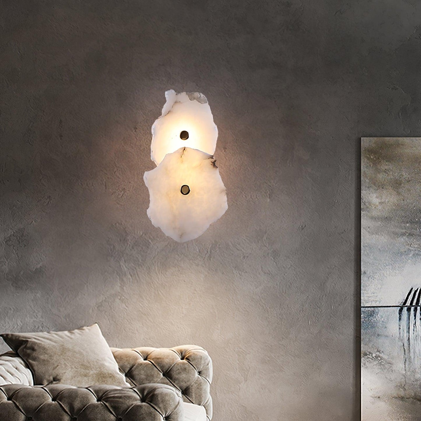 Petra Gold & White Alabaster Wall Lamp – Modern Elegance