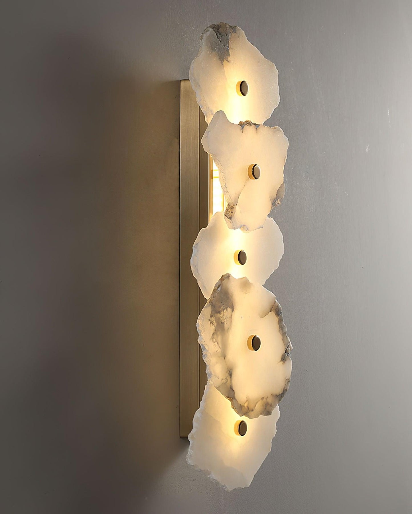 Petra Gold & White Alabaster Wall Lamp – Modern Elegance
