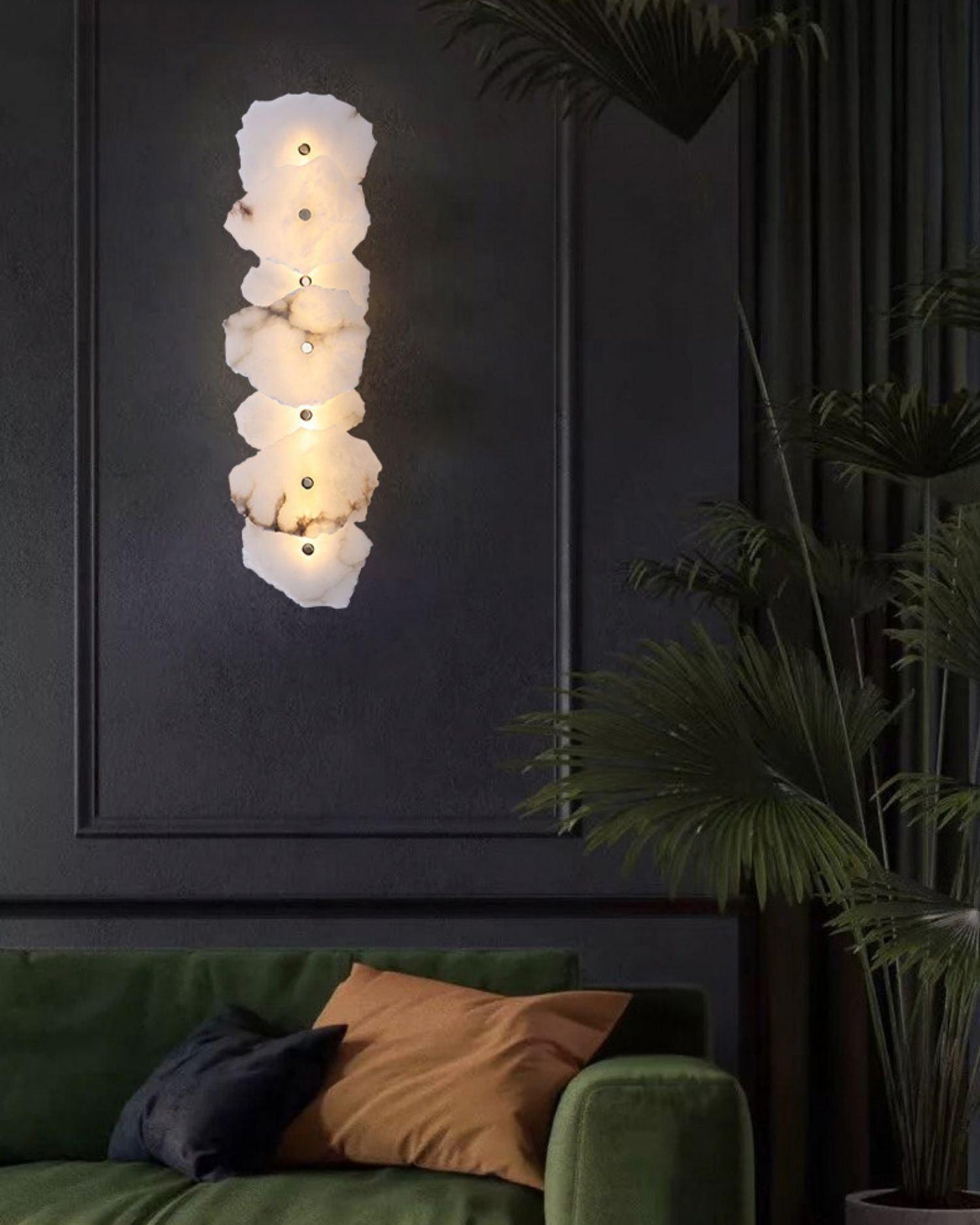 Petra Gold & White Alabaster Wall Lamp – Modern Elegance