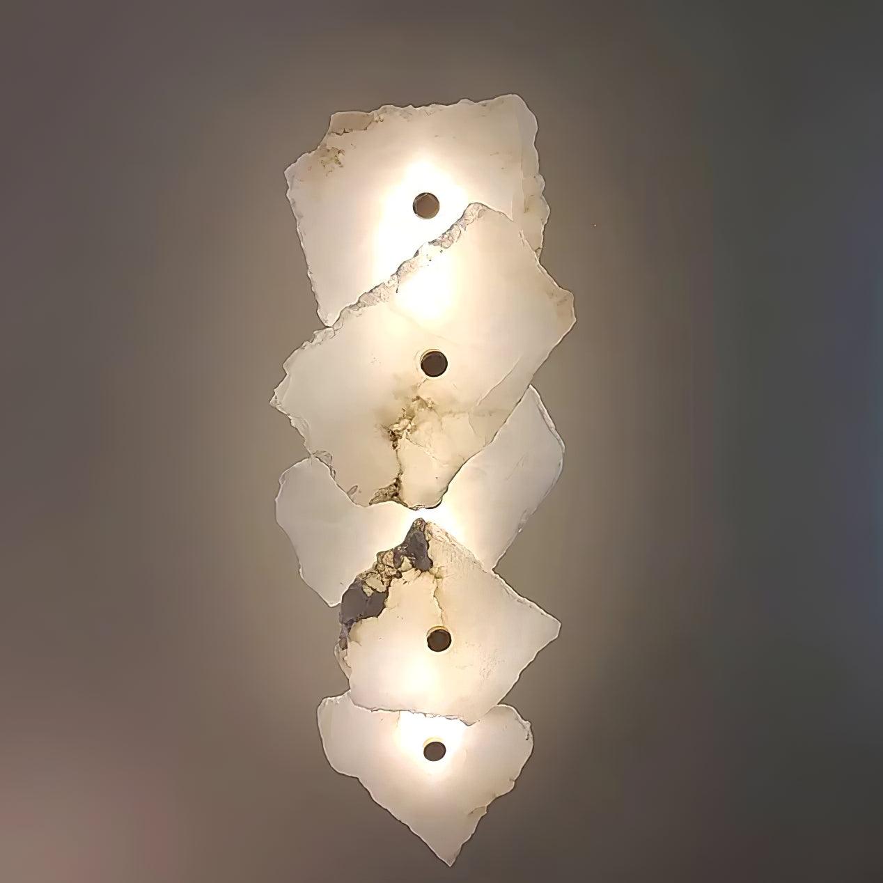 Petra Gold & White Alabaster Wall Lamp – Modern Elegance