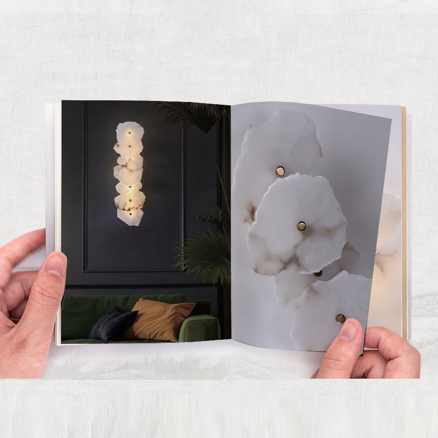 Petra Gold & White Alabaster Wall Lamp – Modern Elegance