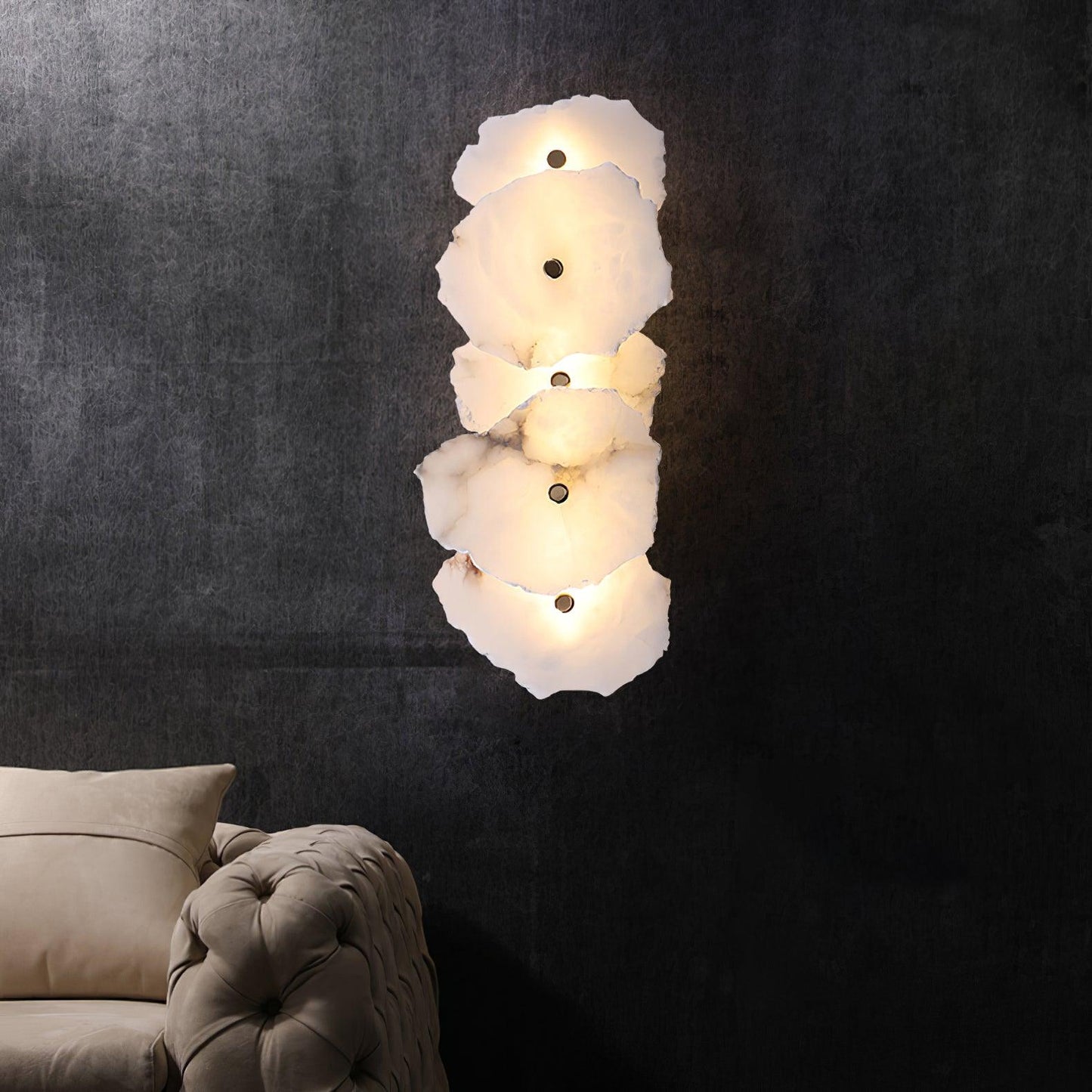 Petra Gold & White Alabaster Wall Lamp – Modern Elegance