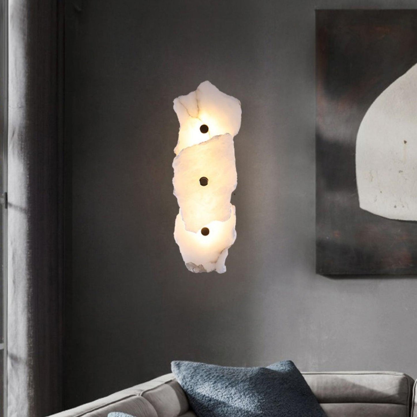 Petra Gold & White Alabaster Wall Lamp – Modern Elegance