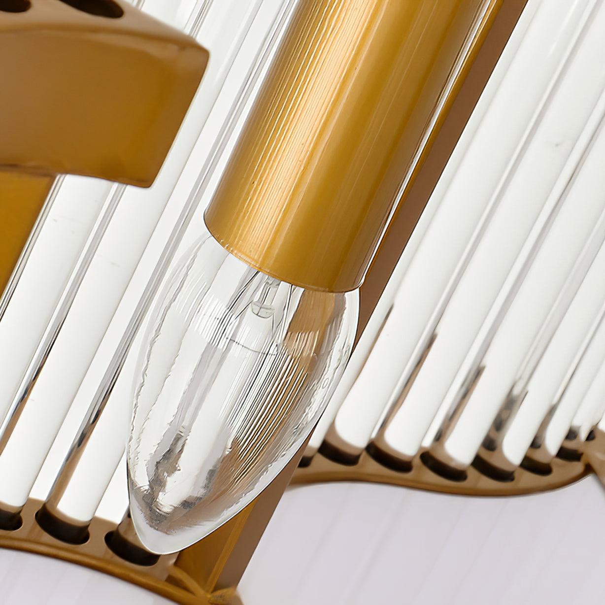 Pharo II Gold Black Crystal Chandelier with Tiered Glass Design