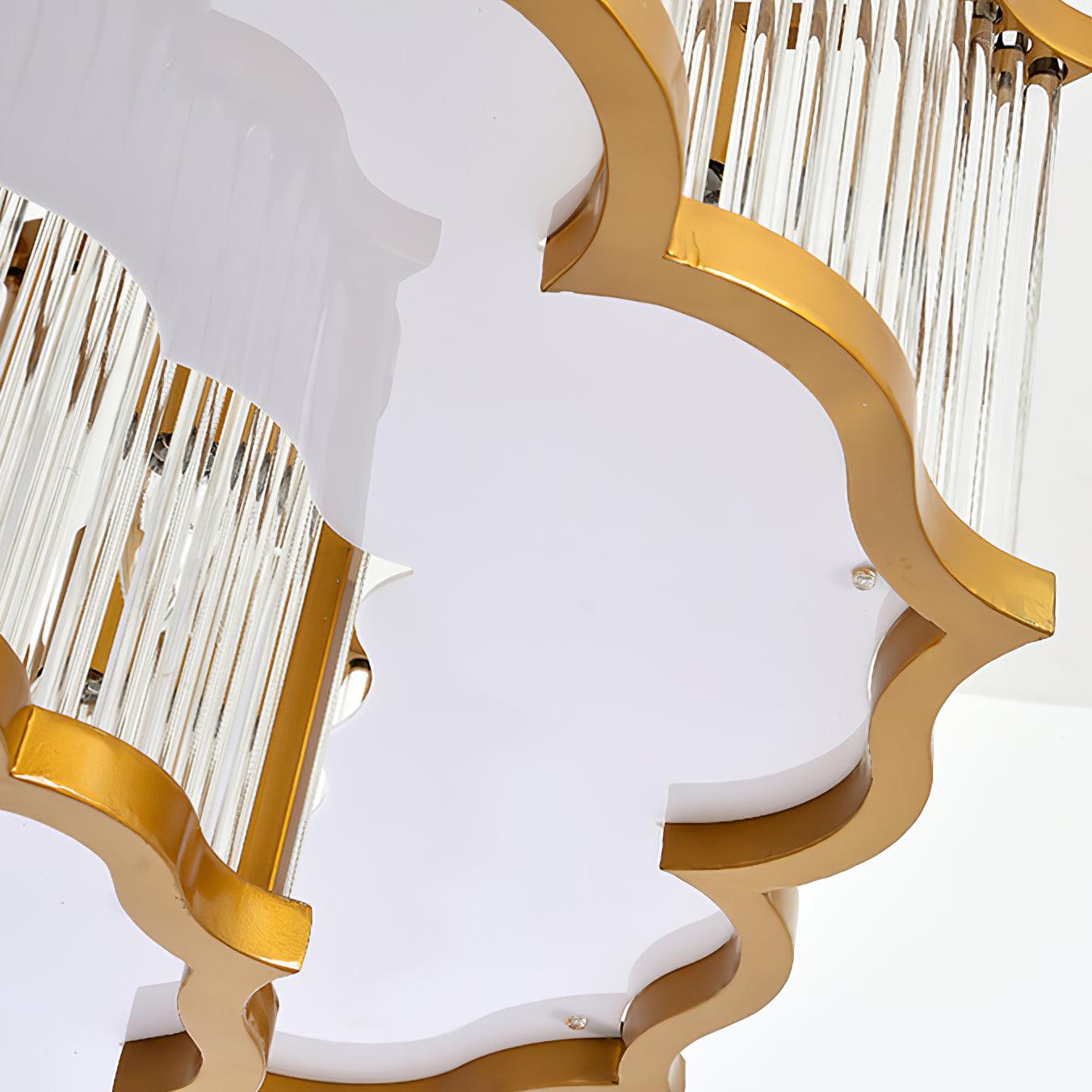 Pharo II Gold Black Crystal Chandelier with Tiered Glass Design