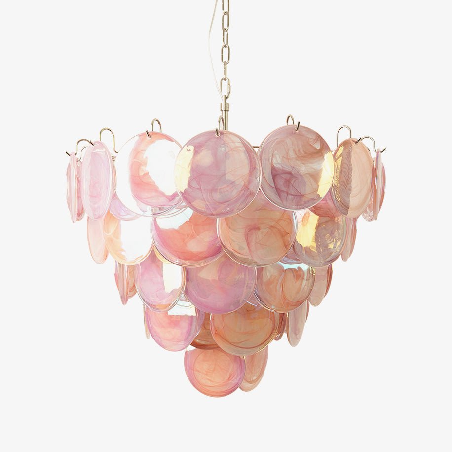 Pink Murano Disc Chandelier - YIOSI