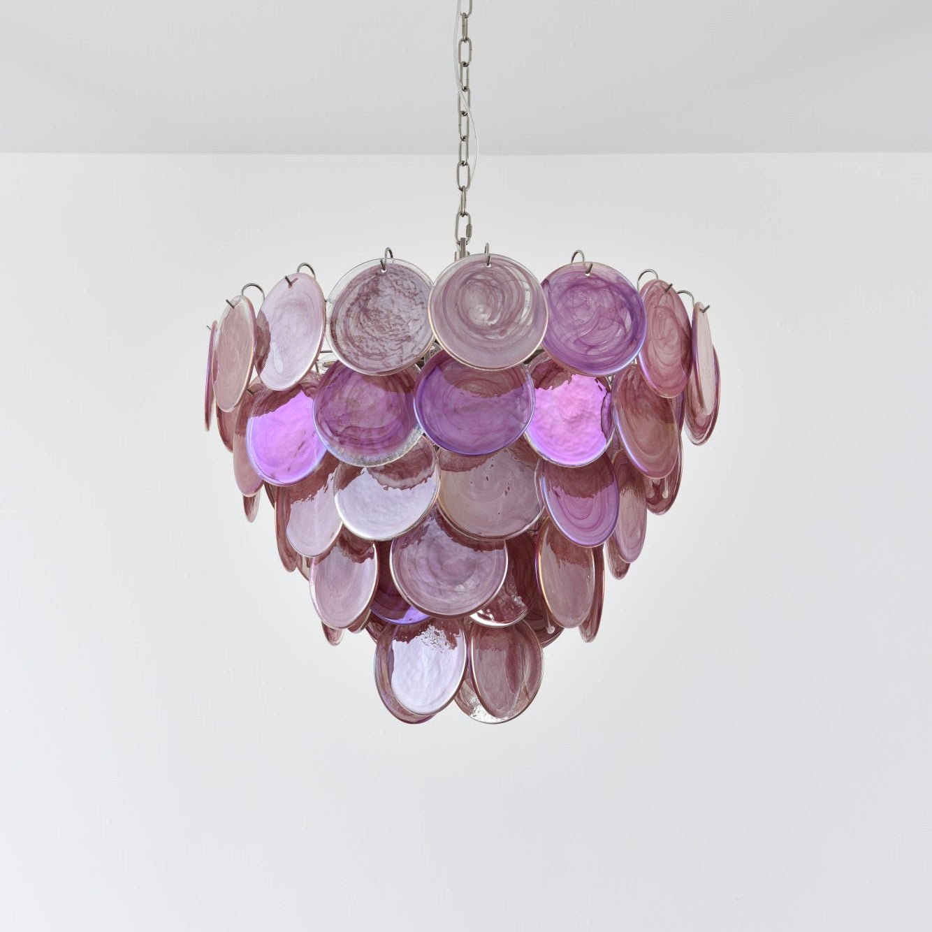 Pink Murano Disc Chandelier - YIOSI