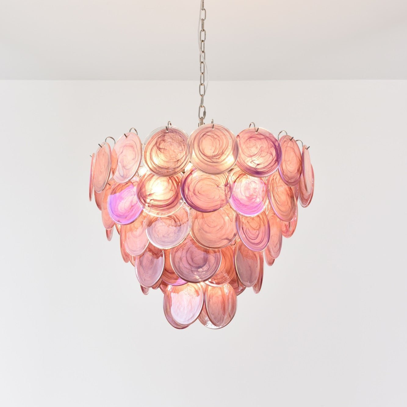 Pink Murano Disc Chandelier - YIOSI