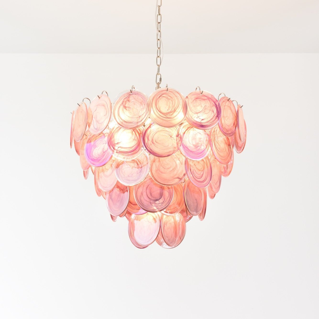Pink Murano Disc Chandelier - YIOSI