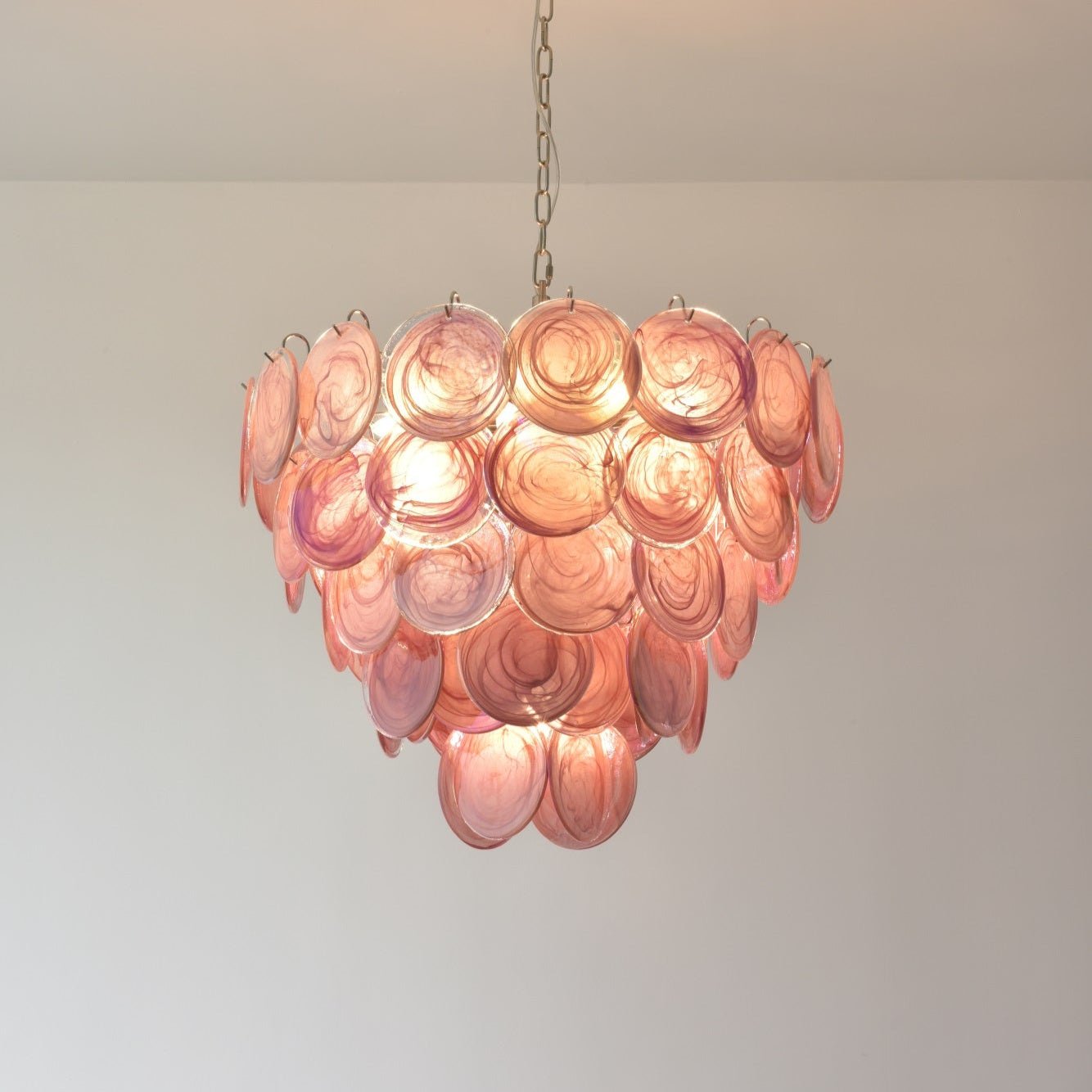 Pink Murano Disc Chandelier - YIOSI
