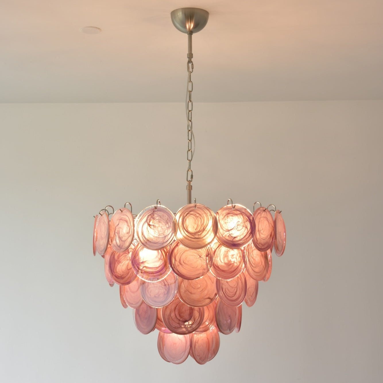 Pink Murano Disc Chandelier - YIOSI