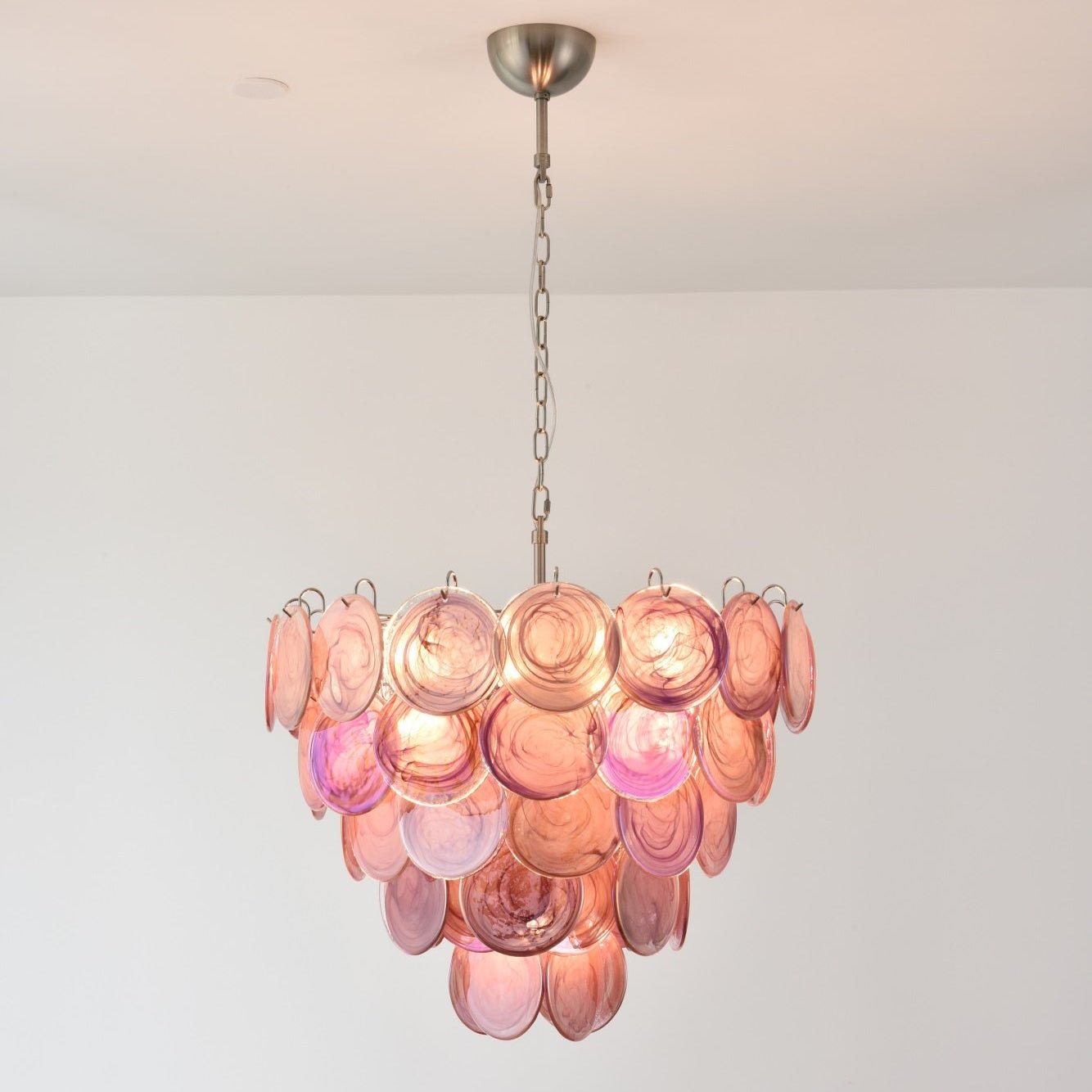 Pink Murano Disc Chandelier - YIOSI