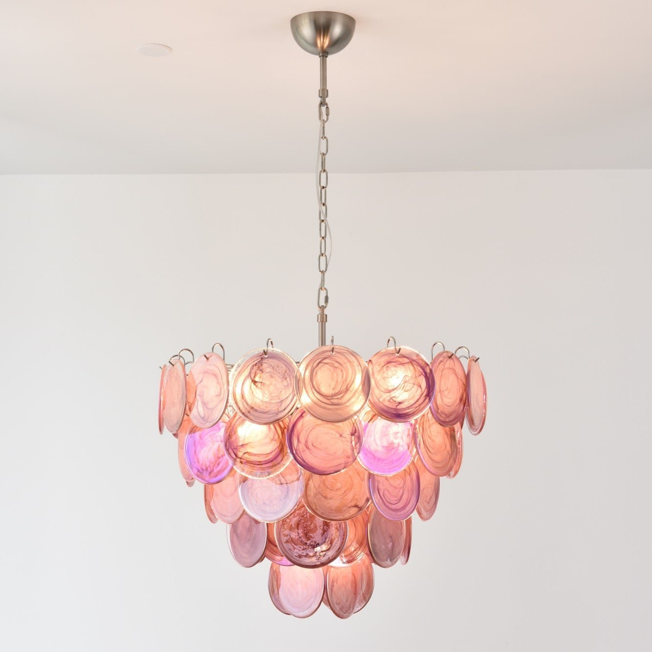 Pink Murano Disc Chandelier - YIOSI