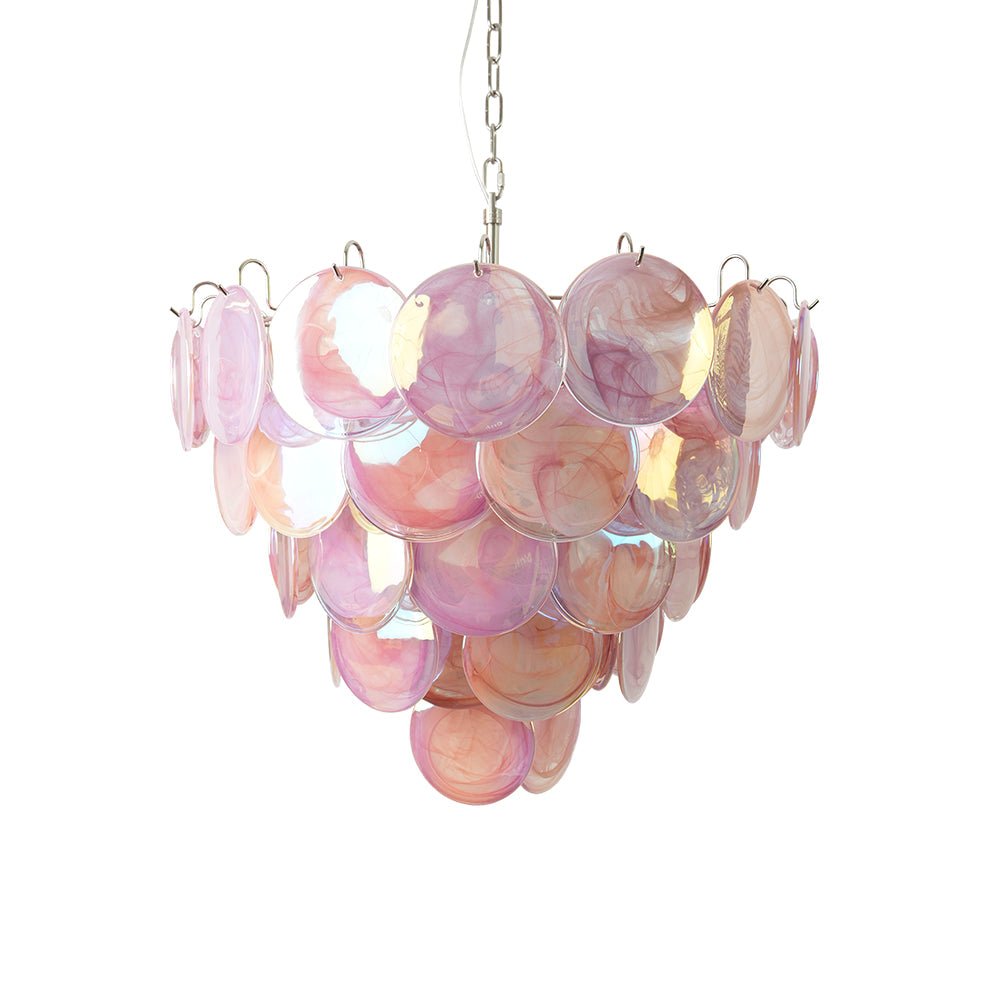 Pink Murano Disc Chandelier - YIOSI